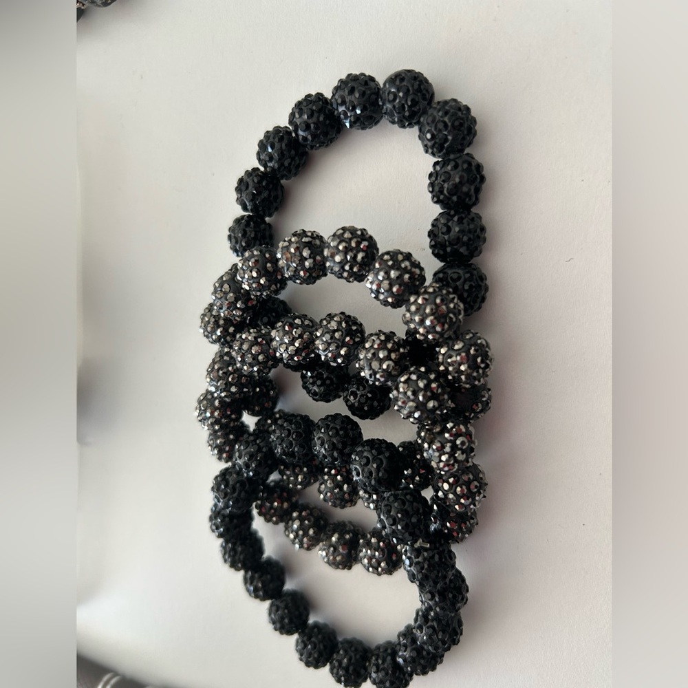 Black & silver bangles